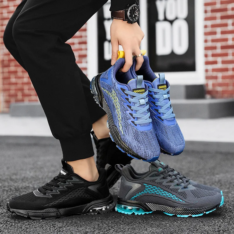 Мужские кроссовки с воздушной подушкой сетчатые классическая спортивная обувь