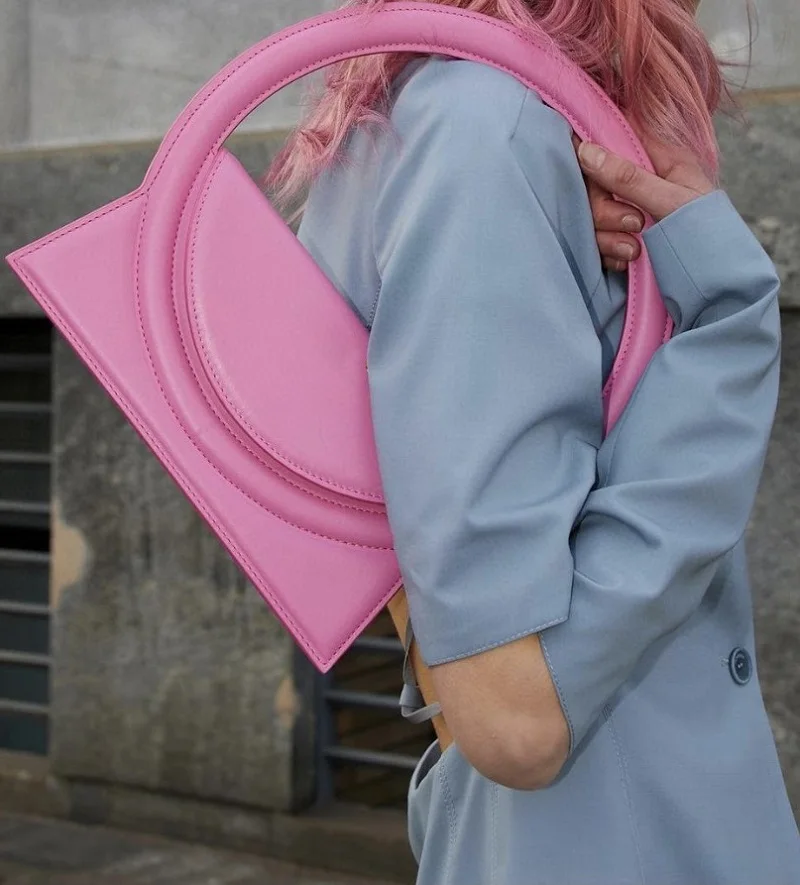 Fashion Big Circle Shaped Concave Shape Bolsas Design Hand Carry Handbags 2022 Designer Luxury Shoulder Crossbody Women's Bag