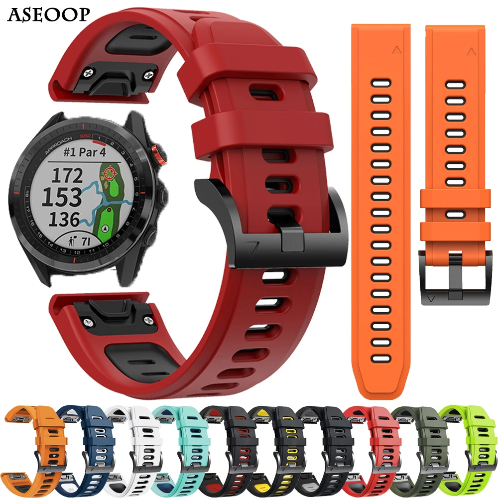 

26MM 22MM Silicone Watch Band Strap For Garmin Fenix 6X 6 Pro 7X 7 Epix Gen 2 Easyfit Sportwrist 5 5XPlus Smartwatch Bracelet