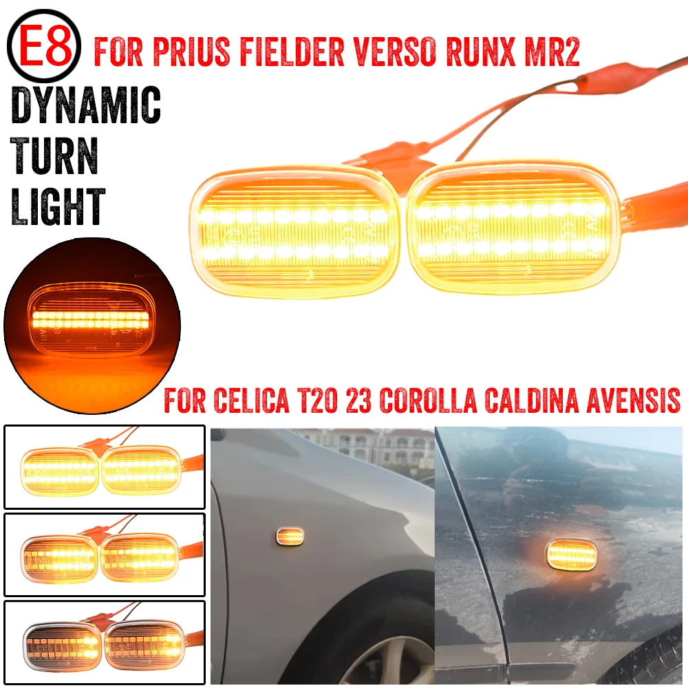 

Светодиодные динамические боковые габаритные указатели поворота для Toyota Celica T20 23 Corolla Caldina Avensis Starlet Prius Fielder Verso Runx MR2
