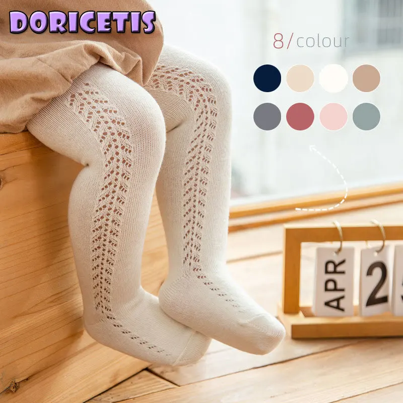 

Newborn Baby Pantyhose Solid Color Hollow Wheat Spike Shape Pattern Mesh Socks Baby Winter Breathable Absorb Sweat Pantyhose