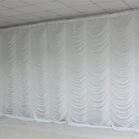ice silk elegant white ripple wedding backdrop wedding supply curtain for wedding decoration