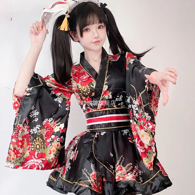 Традиционное японское официальное кимоно для косплея аниме летний халат с