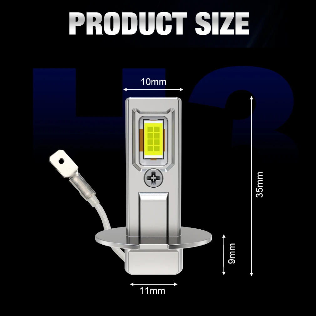 Светодиодная фара H3 20000LM 6500K Супер яркая 16 шт. лампы CSP 12 В 24 В 36 В Canbus Free Mini Turbo High Low Beam Auto Light