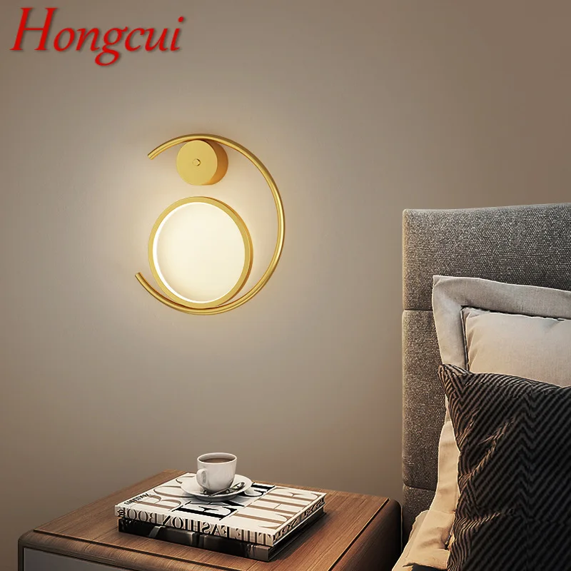 

Hongcui Contemporary Simple Wall Lamp LED Creative Luxury Design Gold Sconce Light for Home Living Room Bedroom Bedside Decor