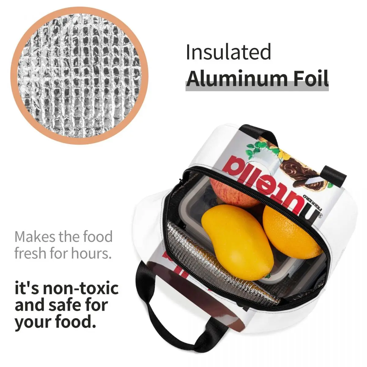 Итальянская изолированная сумка для обеда Nutellas школы офиса портативный