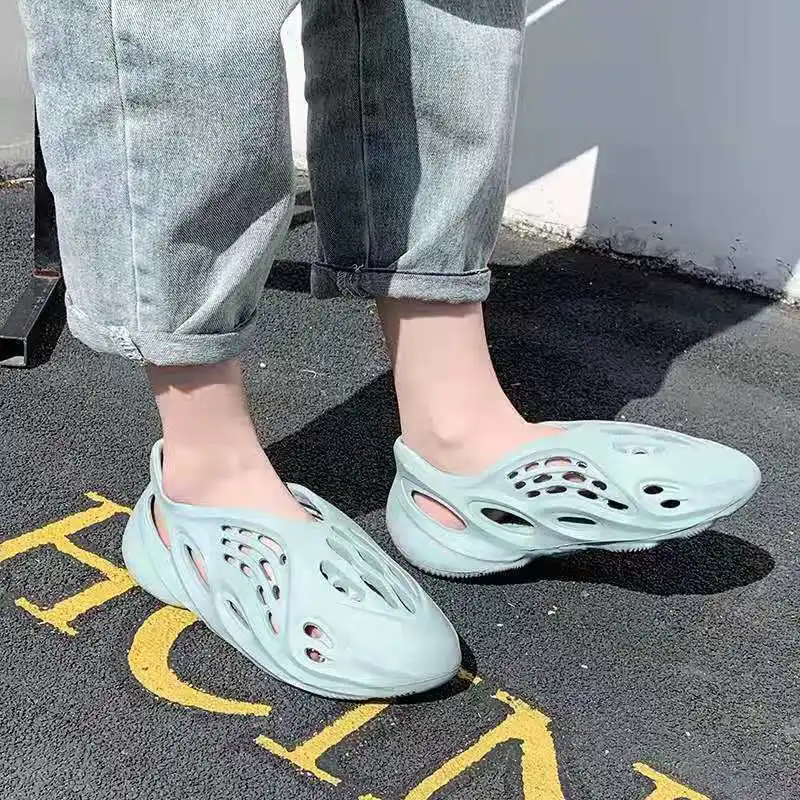 Мужские пляжные туфли большого размера летние сандалии на платформе дышащие