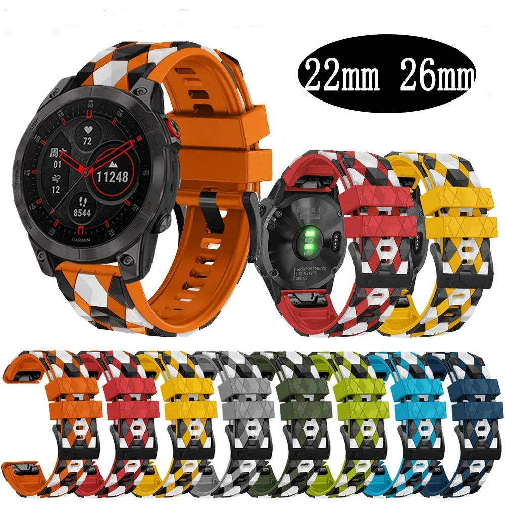 

22mm 26mm Watch Straps For Garmin Fenix7 7X 6X 6Pro 5X 5Plus Silicone Quick Release Wristband 935 Enduro 2 Instinct 2 Bracelets