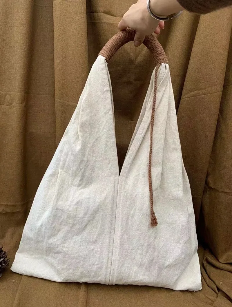 Французская винтажная сумка из хлопка и льна артистичная Холщовая Сумка на одно