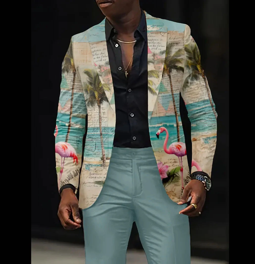 Мужская мода британский роскошный деловой и досуг пиджак с цветочным принтом