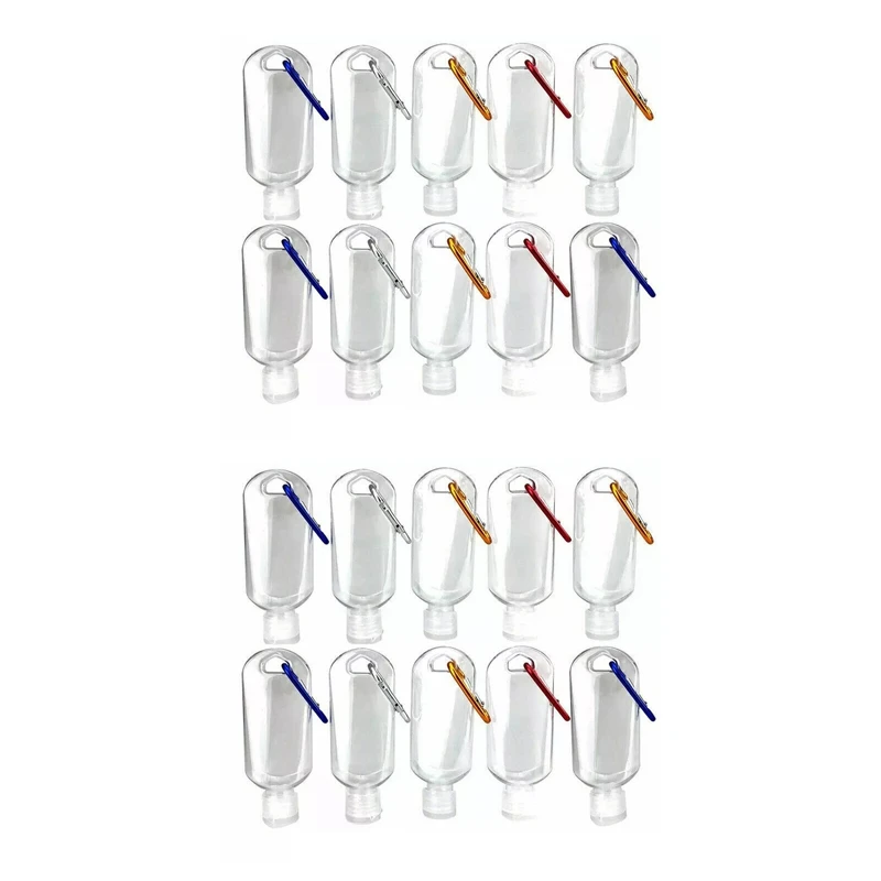 

20PC 50Ml Portable Hand Sanitizers Bottles Press Bottles Liquid/Gel Soap Dispensers Hanging Inverted Bottle For Travel