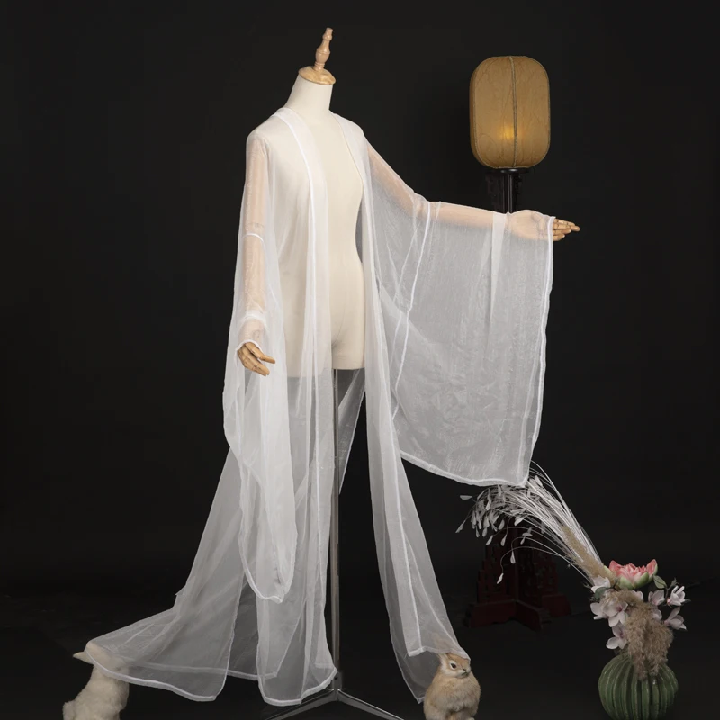 Шифоновая черная накидка Hanfu сказочный кардиган Китайская традиционная одежда