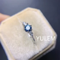 new 925 silver blue moissanite 0 5ct womens ring seiko craftsmanship luxurious personality customizable