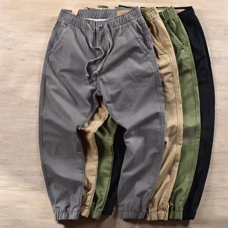 Модные брендовые мужские повседневные брюки свободного покроя в корейском стиле