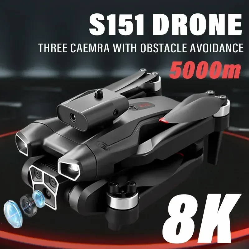 

Квадрокоптер S151 бесщеточный с тройной Камерой 8K HD и Wi-Fi