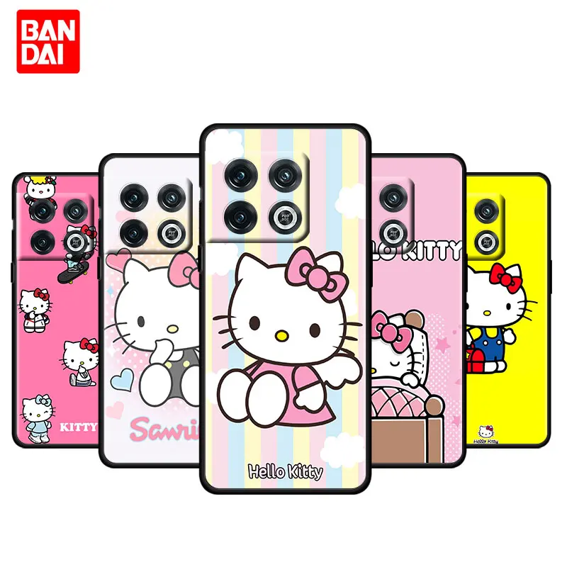 

Hello Kitty Anime Case for OnePlus 9 9R 8 8T 10 Nord CE N200 2 N100 N10 Pro RT 5G Funda Silicone Cover Black Capinha