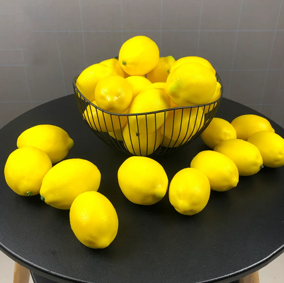 

10 Pcs Artificial Lemon Fake Foam Fruits Foods Vegetables Home Kitchen Wedding Party Decoration Photography