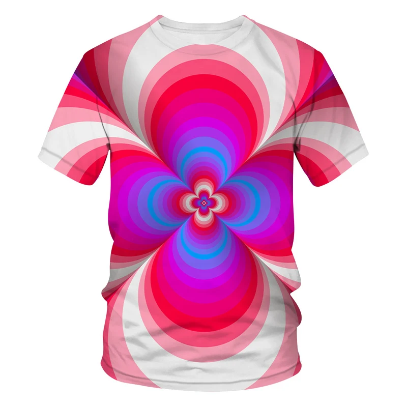 

New Summer Abstract pattern T-Shirts Dazzle Men Women 3D Vortex Print Streetwear Fashion T Shirt Kids Tees Tops Boy Girl Clothes