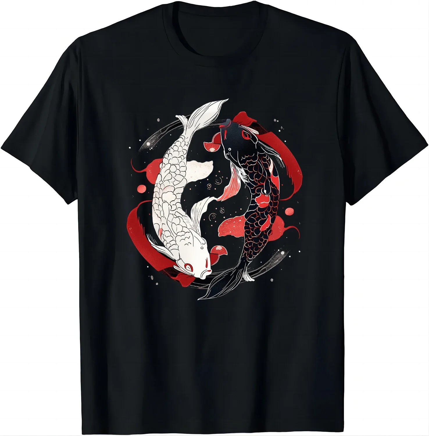 Рыба кои Инь Ян Символ гармонии Баланс жизни Футболка в азиатском стиле