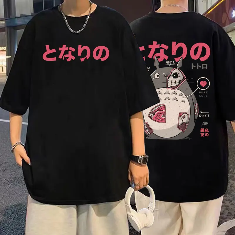 

Anime Spirit Away Totoro Print T Shirt Studio Ghibli No Face Man T-shirts Men Women Manga Oversized Tees Miyazaki Hayao Tshirt