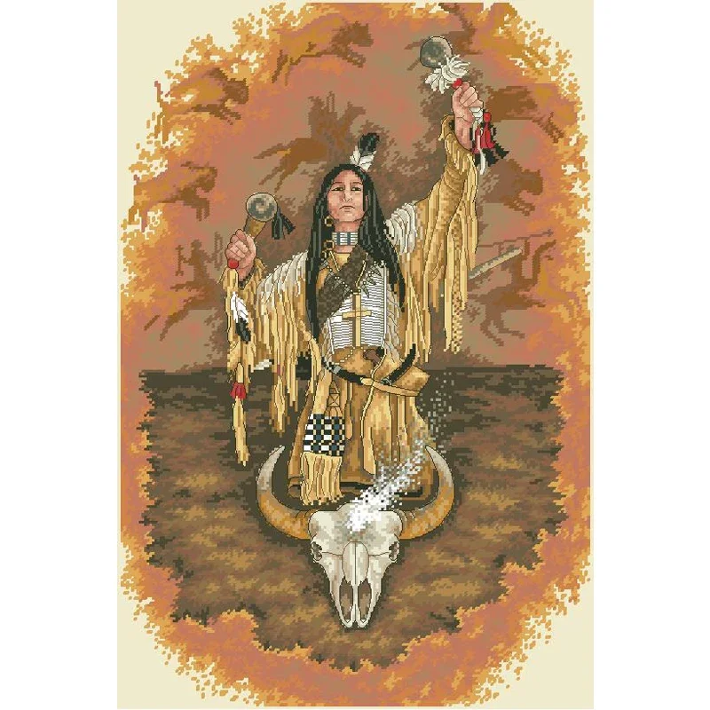 Набор для вышивки счетным крестом Amishop Gold Collection Buffalo Call крупный рогатый скот