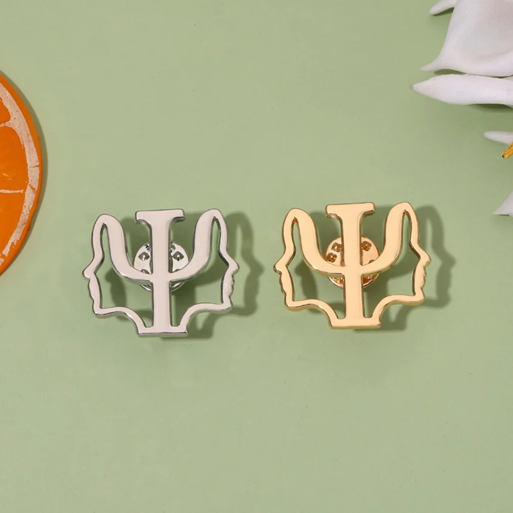 

2pcs Psi Symbol Brooch Note Corsage Clothes Note Pin Ornament Clothes Breastpin