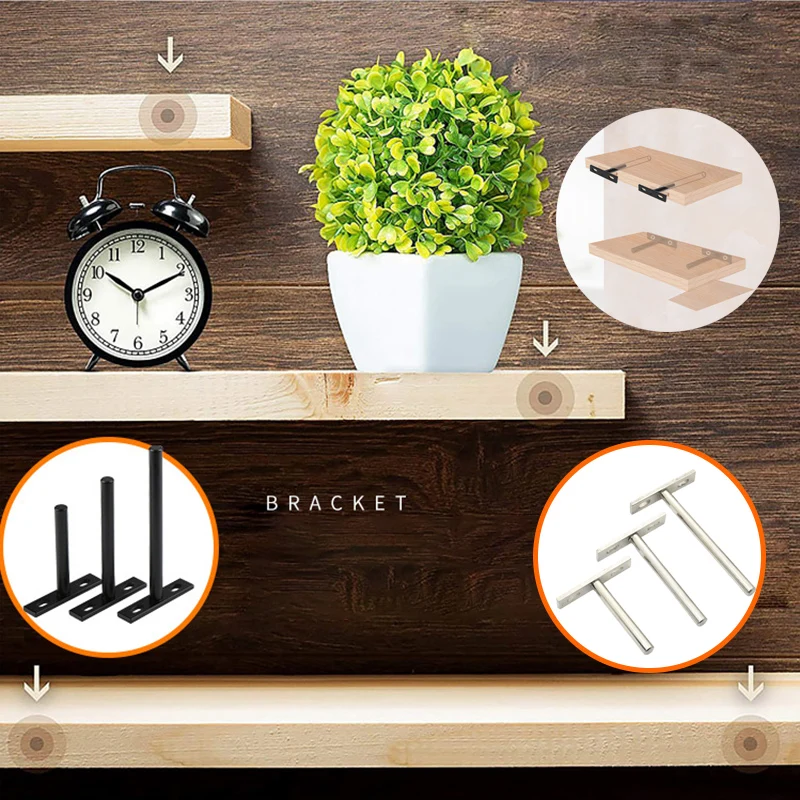 

1PCS 3"4"5" Folding Shelf Support Bracket Hidden Floating Wall Shelf Support #1