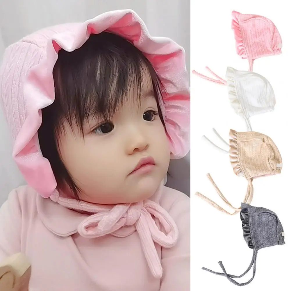 

Теплая шапка для младенца хлопковая с оборками эффективная зимняя шапка для дома