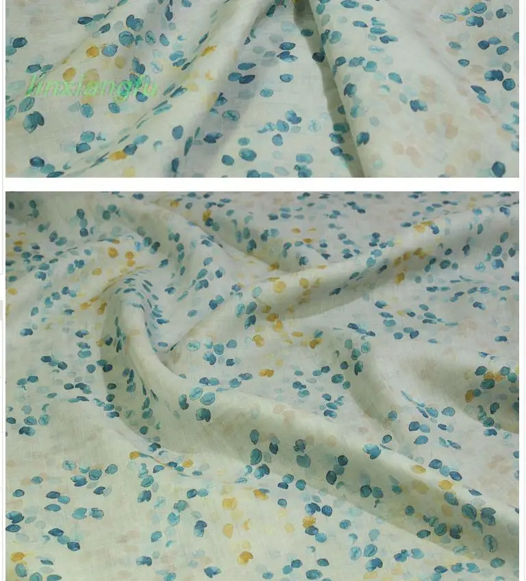 

Высококачественная ткань с принтом рами и окрашенными цветами, юбки и ткани для одежды с литературным пейзажем.