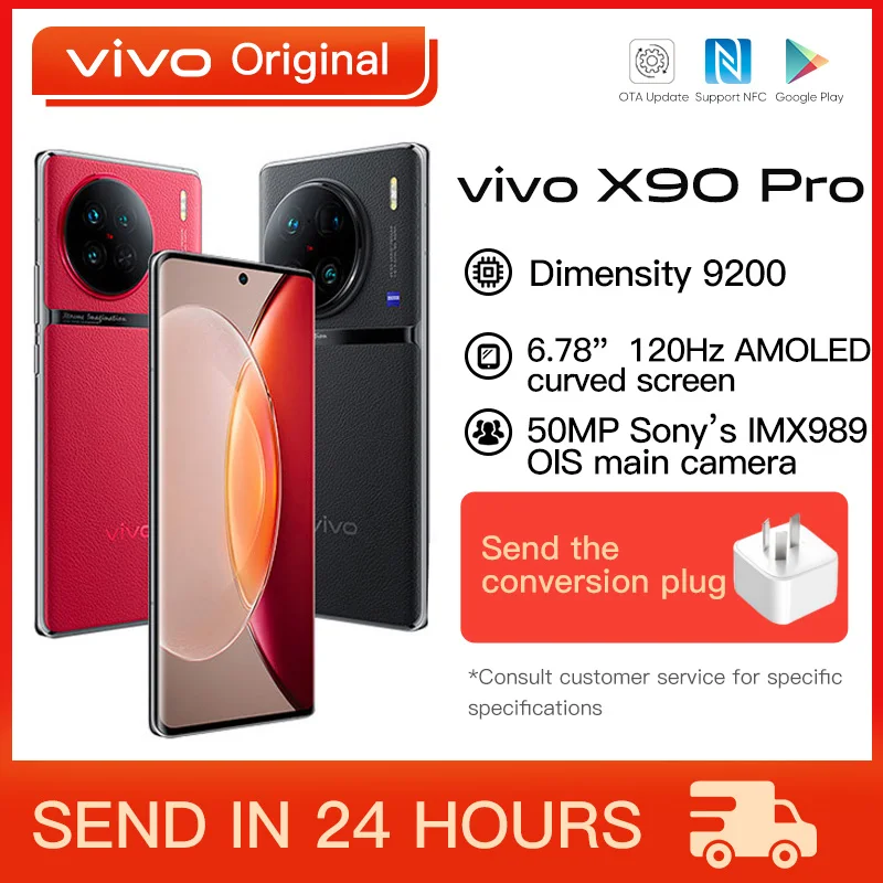 Original VIVO X90 PRO 5G Mobile Phone 6.78 Inch AMOLED Dimensity 9200 Octa Core 120W SuperFlash Charge 50M Triple Camera NFC enlarge