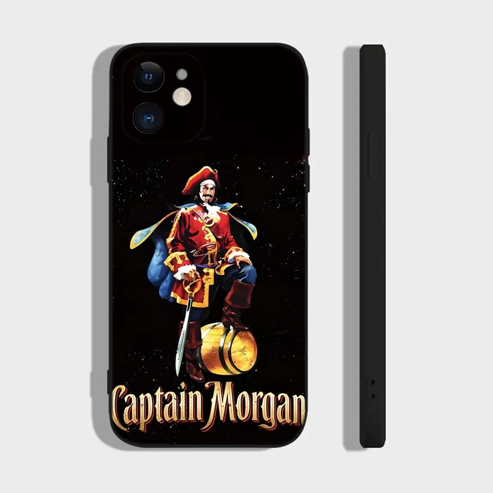 Alcohol Pirate Captain Morgan Rum Phone Case For iPhone 16 15 14 13 12 11 Plus Pro Max XR XS X 7 8 SE Mini Silicone Soft
