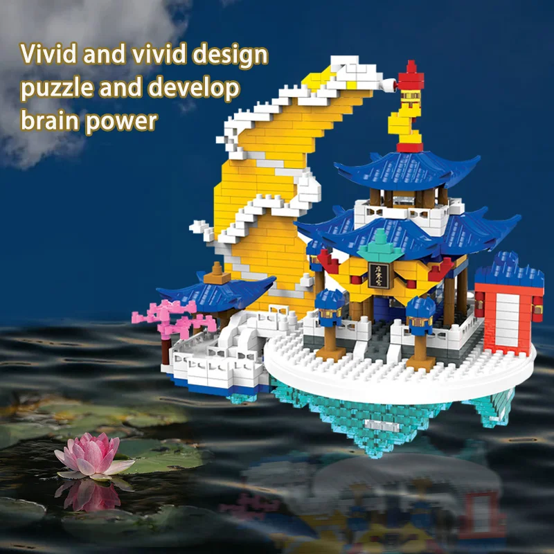 Конструктор из микроэлементов строительные блоки в сцене дворца гуанхан для
