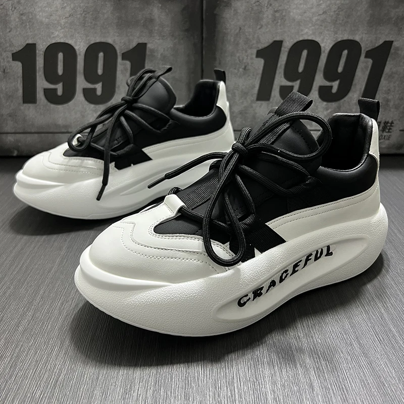 Internet Celebri Argan Men's Shoes Summer Sports Board Trendy All-Matching Elevator Casual Dad Non-Slip S...