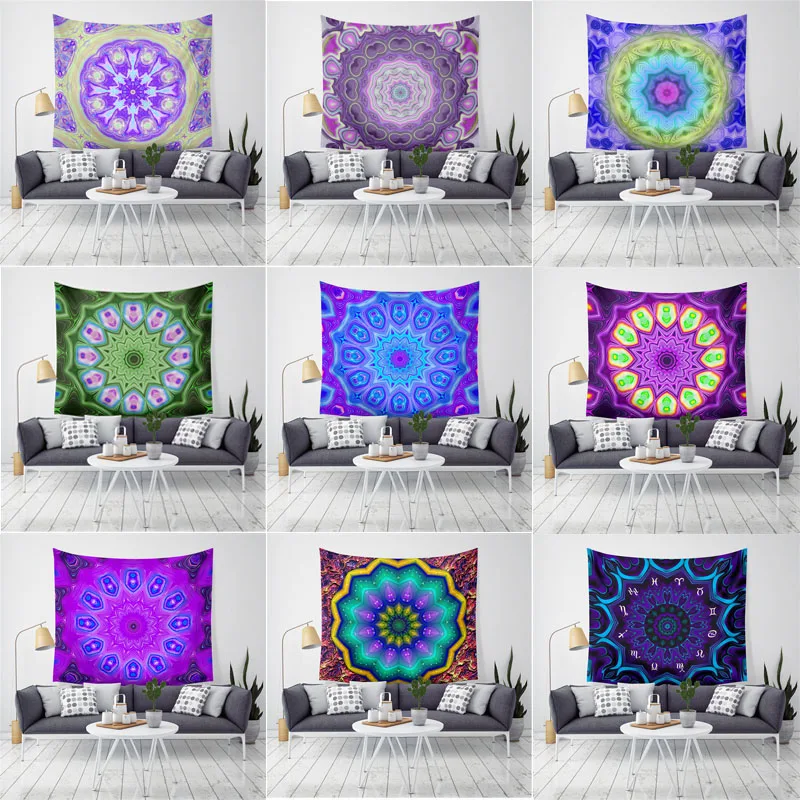 India Mandala Tapestry Wall Hanging Decor Wall Cloth Tapestries Psychedelic Hippie Night Moon Tapestry Mandala Wall Carpet