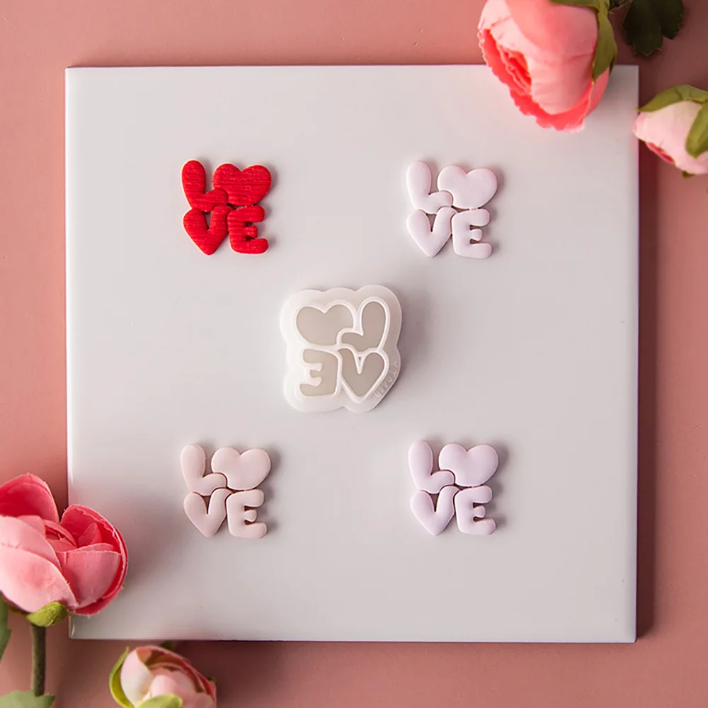 Серия ко Дню святого Валентина полимерные серьги глиняная форма в форме сердца