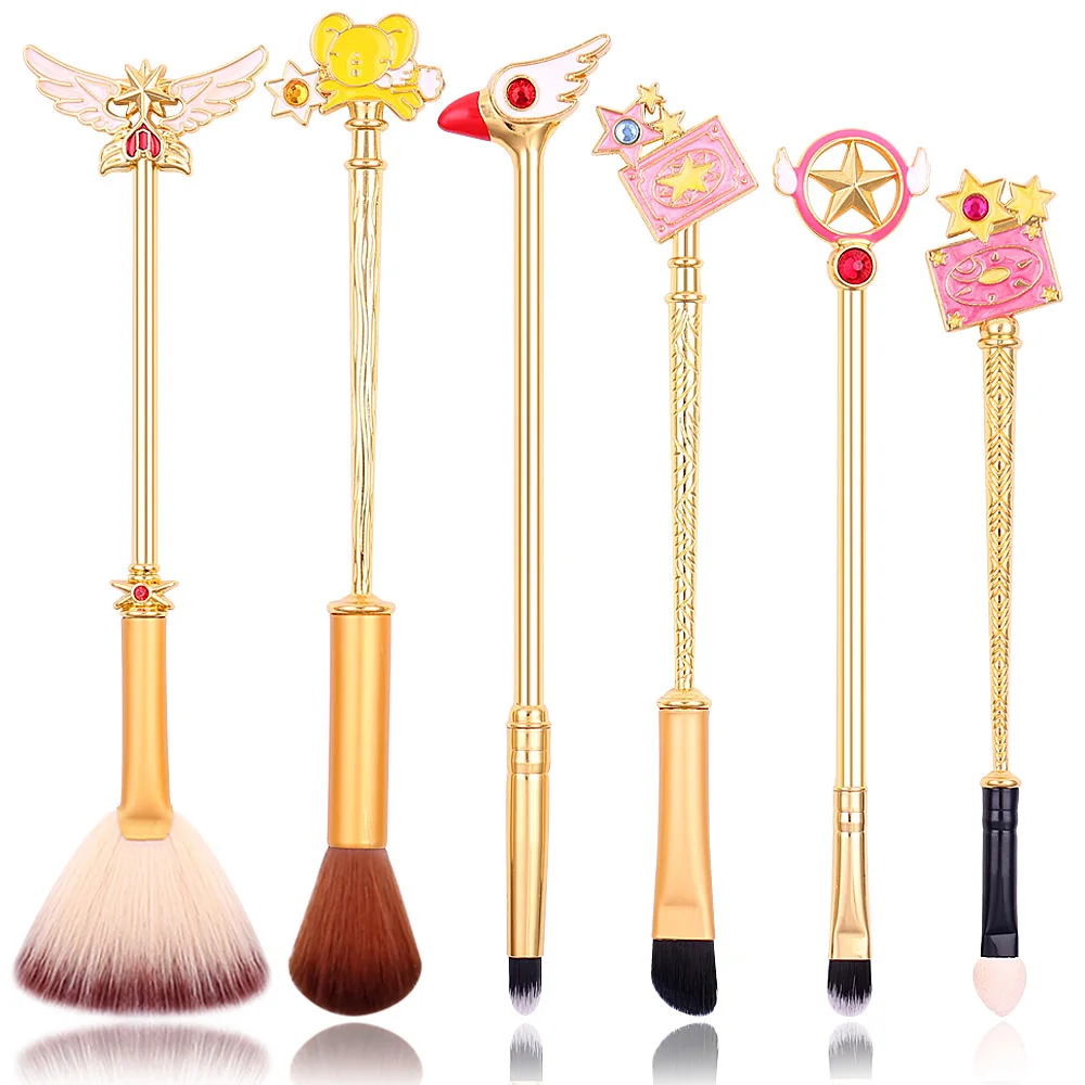 

Kawaii Sailor Moon Makeup Brushes Tsukino Usagi Crystal Powder Eyeshadow Metal Powder Eyeshadow Blending Wand Brush Set