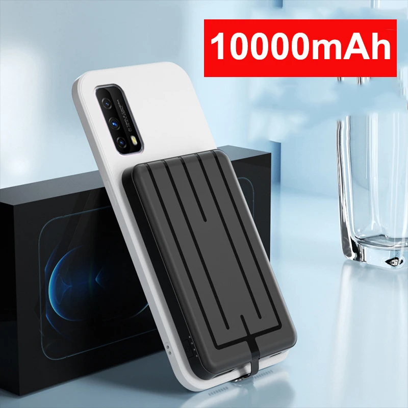 

Magnetic Power Bank 10000mAh Built in Cable Portable Charger Powerbank for iPhone 13 12 Pro Samsung Huawei Xiaomi Mini Poverbank