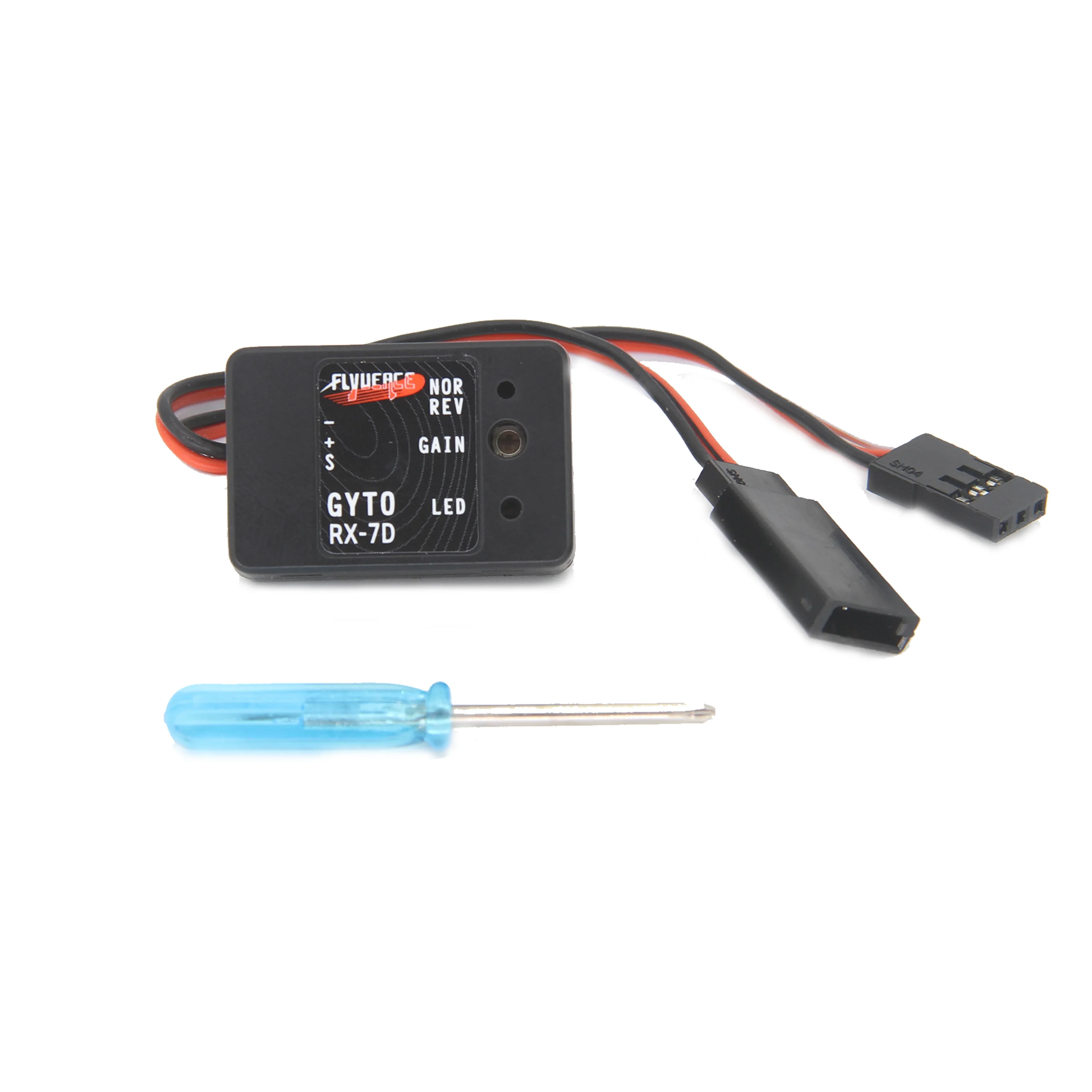 NEEBRC RX-7D Mini Gyro DC 4.8-7.4V Gyroscope for RC Car Drift Racing Vehicle Boat Digital/Analog Universal Receiver Transmitter