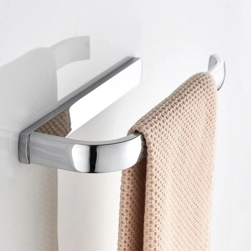 

Chrome Plated Bright Silver Simple Brass Towel Ring Towel Bar Bathroom Hardware Pendant