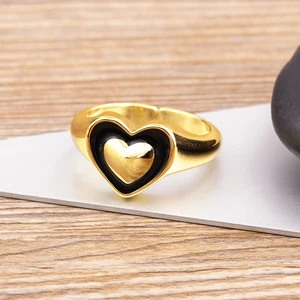 AIBEF Heart Rings Copper Jewelry Stylish Metal Celestial Women Ring joyería acero inoxidable mujer Gift New