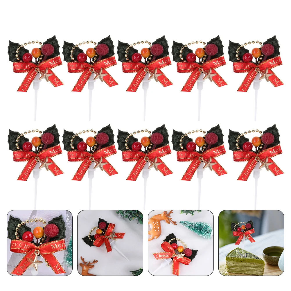 

Christmas Party Holiday Merrydessert Decorations Cupcake Toppers Supplies Decor