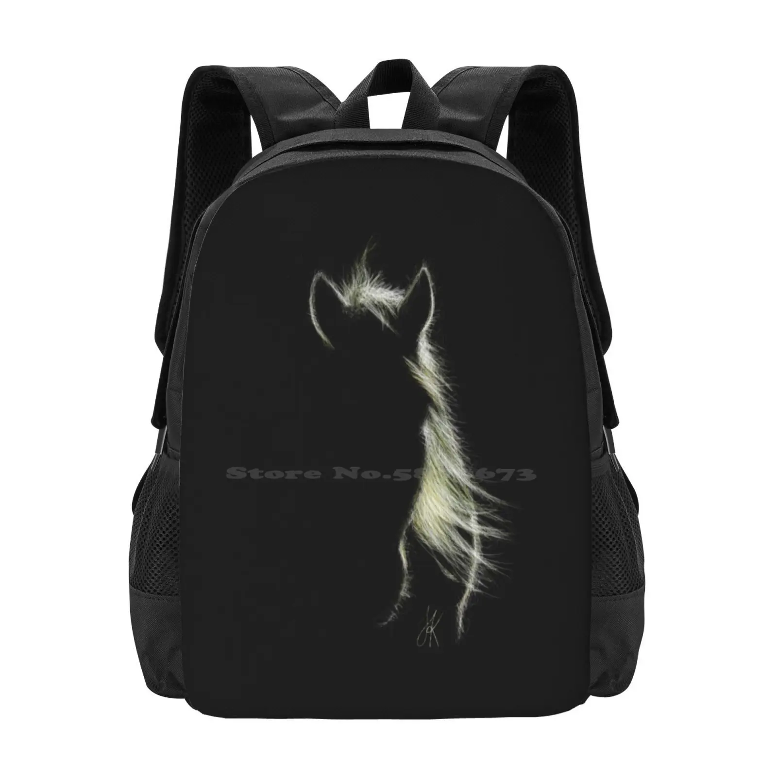 

Silhouette Horse School Bag Big Capacity Backpack Laptop Horses Horse Silhouette Domestic Animal Pets Animals