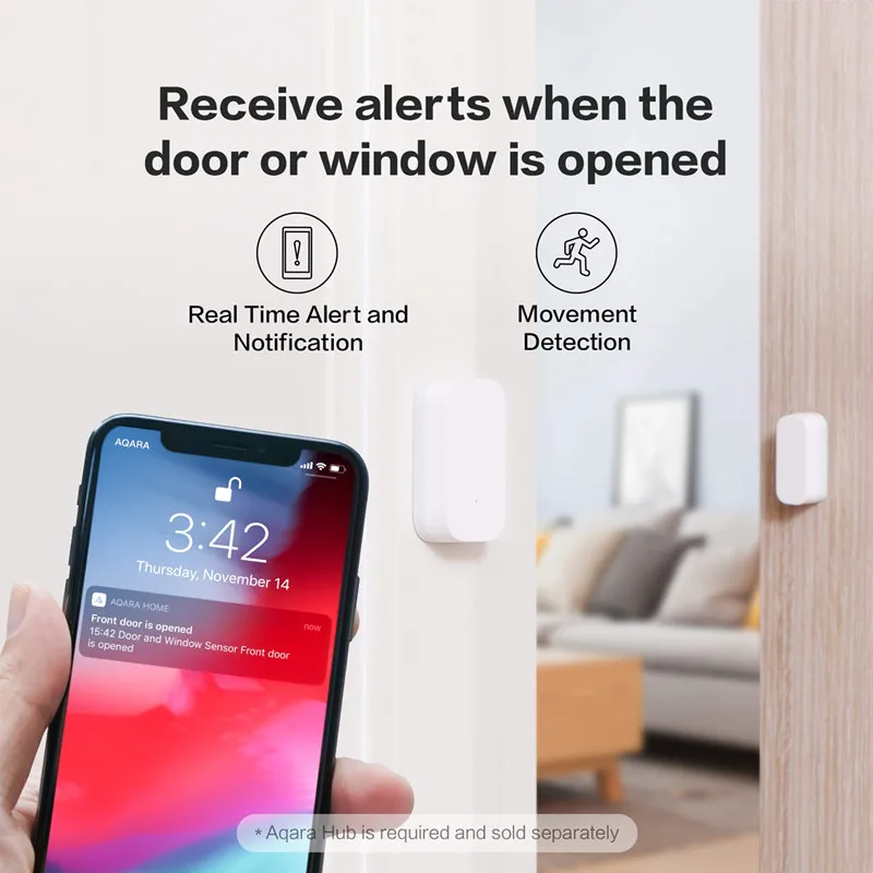Aqara Door Window Sensor Zigbee MCCGQ11LM Wireless APP Remote Control for Smart Home Work With Xiaomi Mijia Apple HomeKit APP images - 6