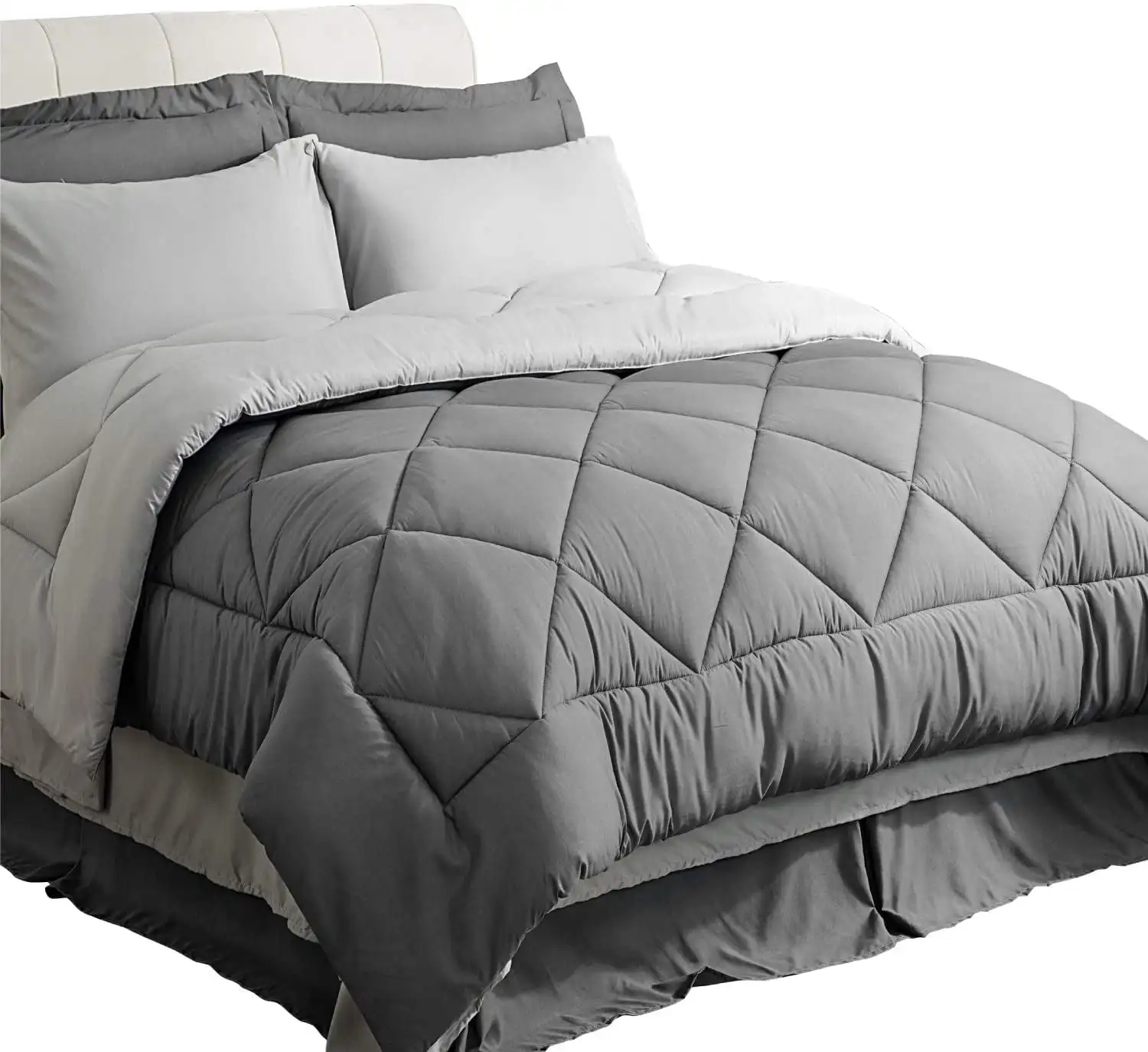 

Bedsure Full/Queen Comforter Set - 7 Pieces Reversible Bed Set Bed in A Bag Queen with Comforters, Sheets, Pillowcases & Shams