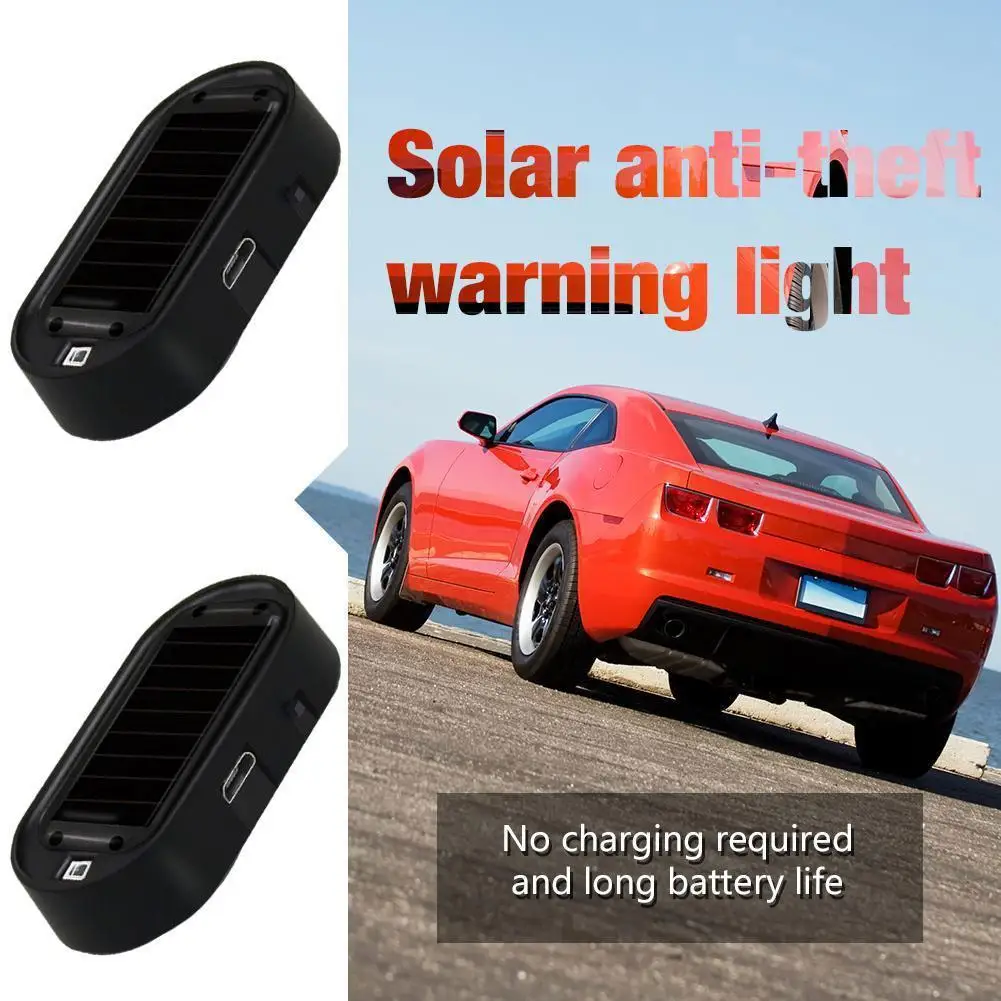 

Solar USB Power Car Alarm Light Anti-Theft Warning Flash Blinking Fake Car Led Light Flash Blinking Lamp Red Blue New Update