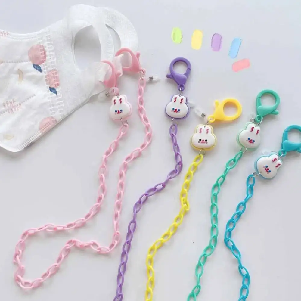 

Portable Mask Rope Cartoon Bunny Acrylic Mask Chain Net Red Fashion Neck Cord Home Accessories Creative Eyeglasses Chain