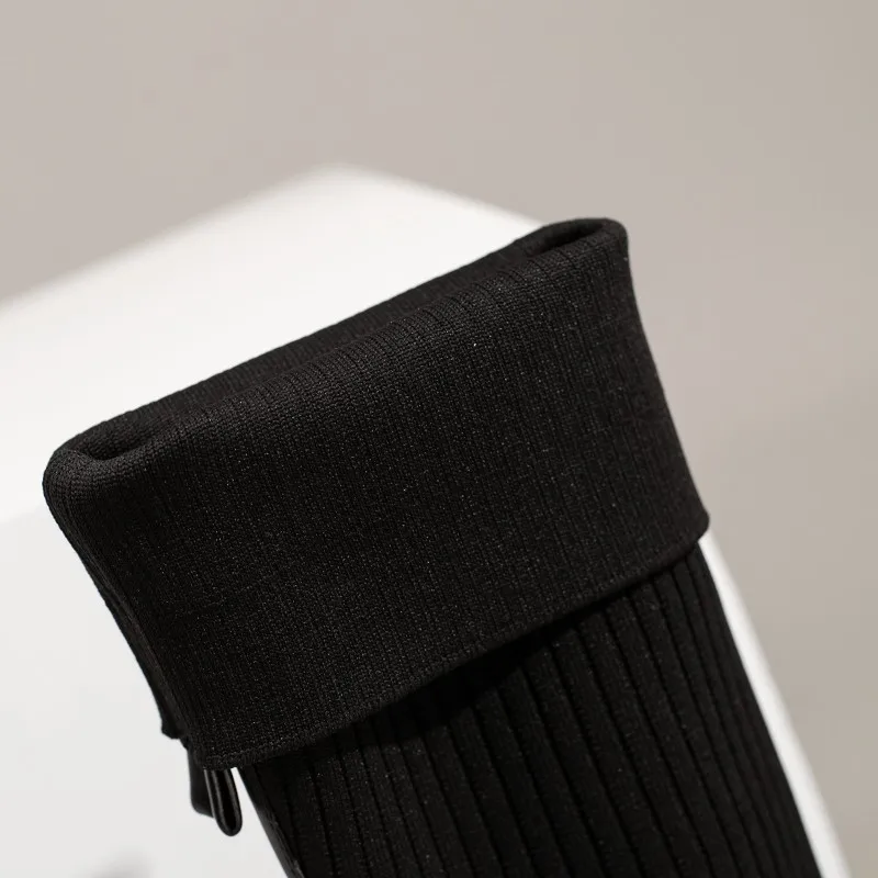 Готические сапоги до колена на платформе осень-зима пикантные эластичные