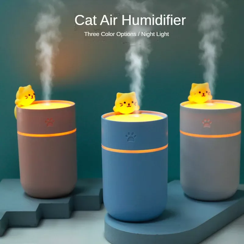 

Humidifier USB Silent cute pet Cat Air Humidifier for Home bedroom Car 260ML Evaporator with Colour Night light humificador