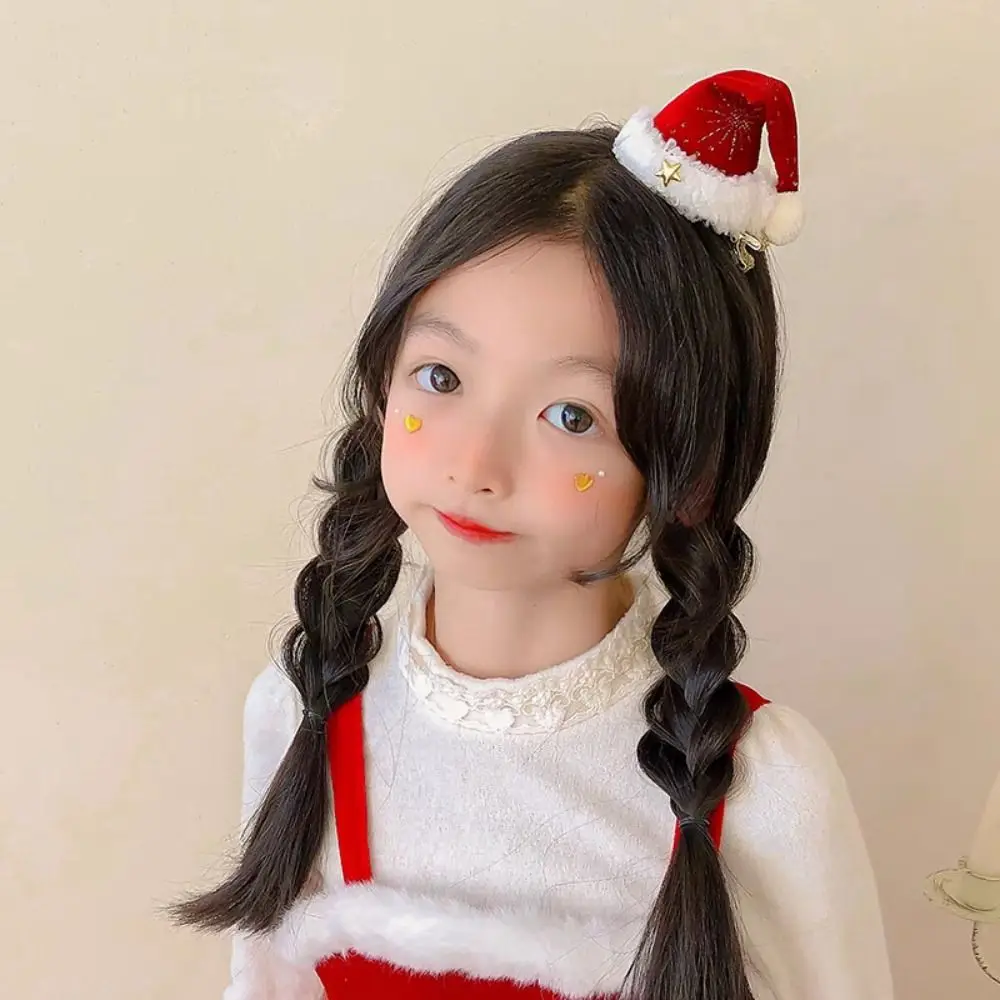 Веселый Рождественский декор Рождественская шляпа заколка для волос с блестками