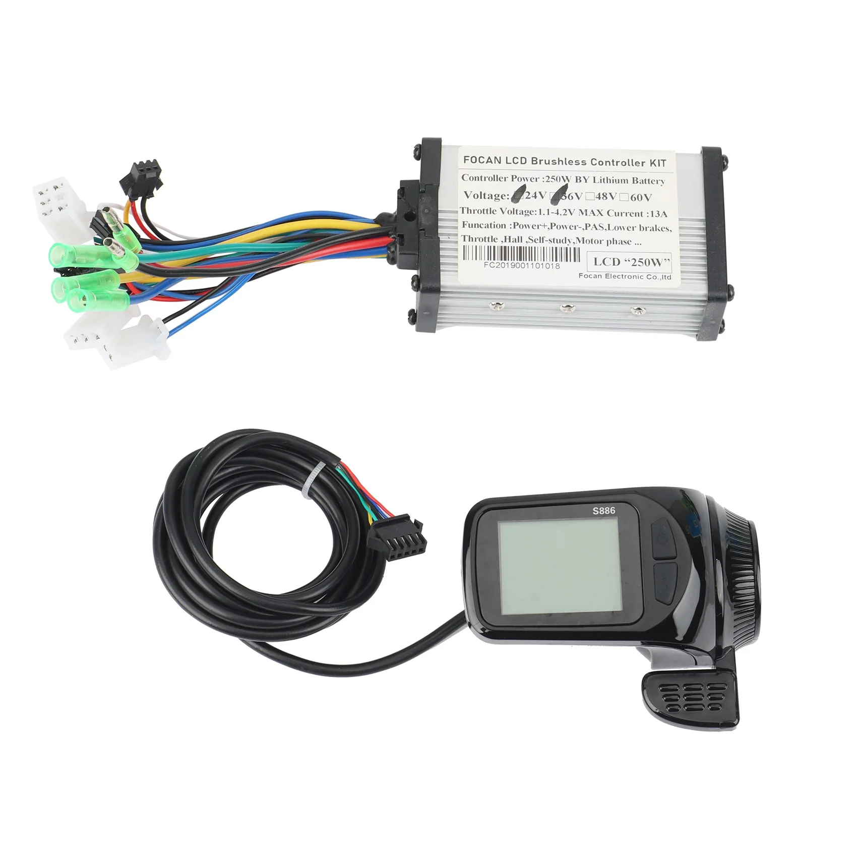 

24-36V 250W Motor Brushless Controller LCD Display Panel Thumb Throttle Electric Bicycles Scooter Brushless Controller